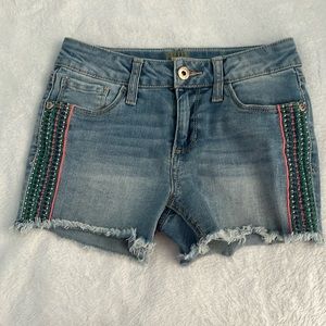 Girls size 10 Jean shorts with stripes